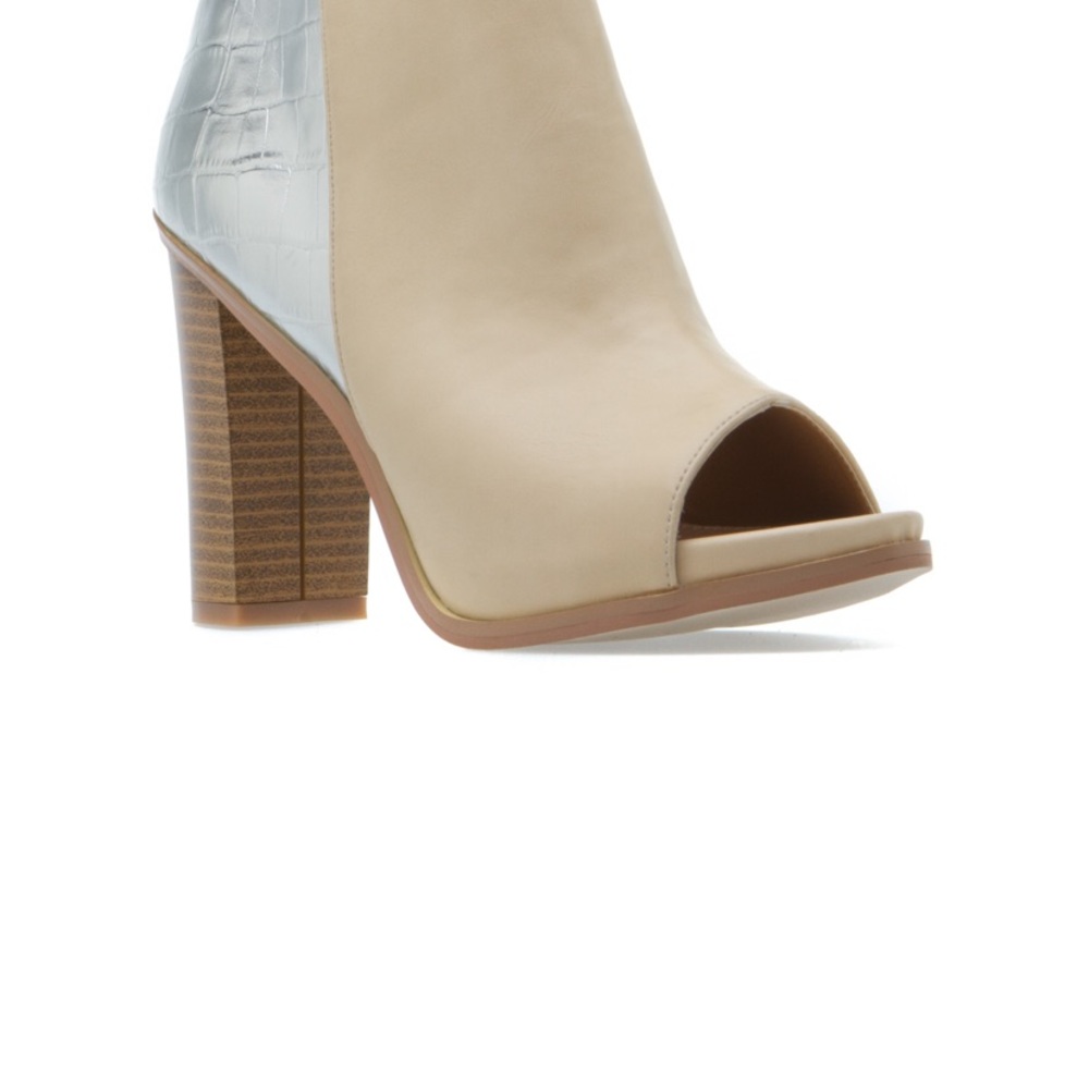 Colorblock Peep-toe Bootie - Picture 6 of 13